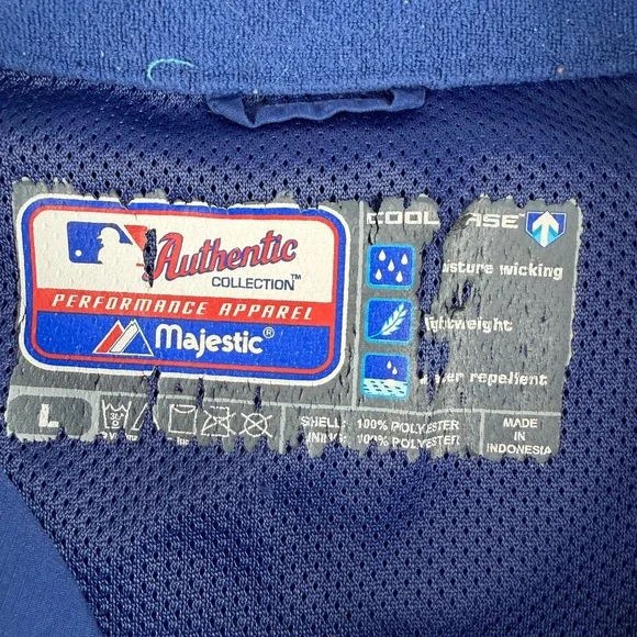 Los Angeles Dodgers Jacket Mens L Blue 1/4 Zip MLB Cool base Dugout VIntage